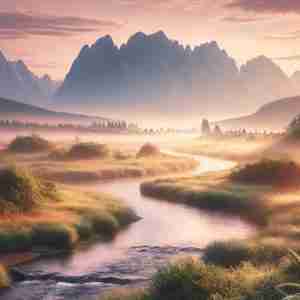 Beautiful River and Sunset