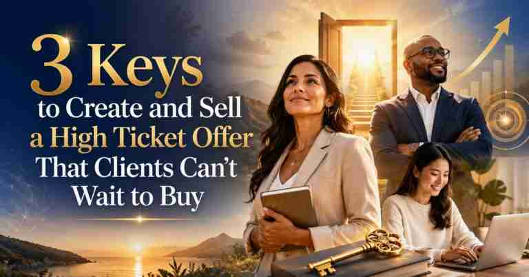 3 Keys to Create and Sell a High Ticket Offer That Clients Can't Wait to Buy - Free Training with Jennifer Diepstraten